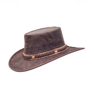 Kangaroo Squashy hat in Dark Brown crackle style