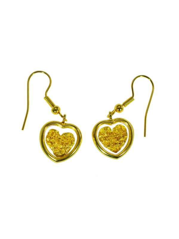 Gold Leaf Hook Earrings – Heart