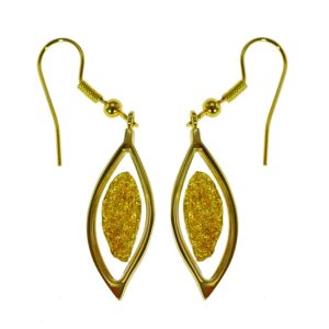 Gold Leaf Hook Earrings – Leaf Shape