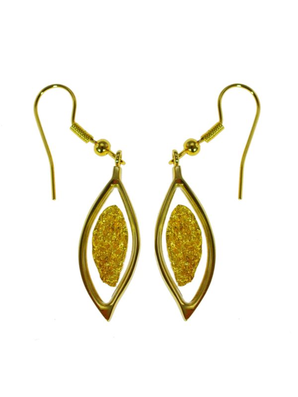 Gold Leaf Hook Earrings – Leaf Shape