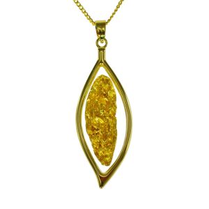 Gold filled pendant leaf