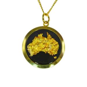 Gold Pendant Australian Map