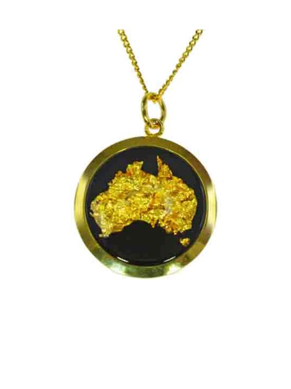 Gold Pendant Australian Map