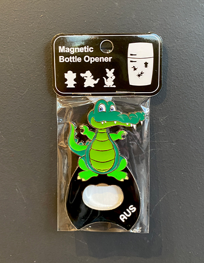 Crocodile metal magnet opener in the packet
