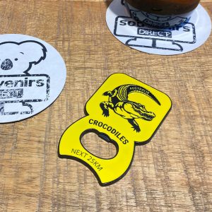 Croc Road sign metal magnet opener