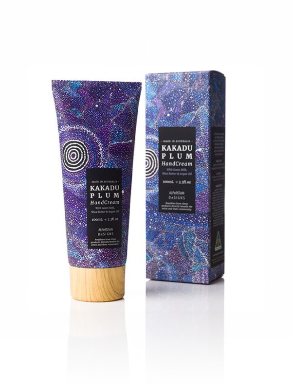 Kakadu Plum hand and body cream in indigenous art box