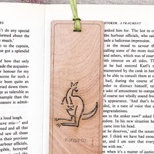 Kangaroo wooden bookmark