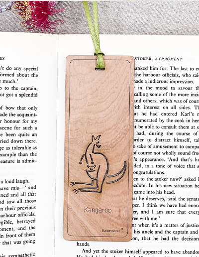 Kangaroo wooden bookmark