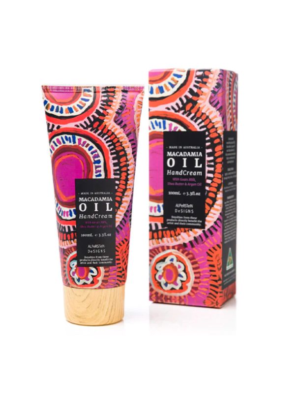 Macadamia hand and body cream in indigenous art box