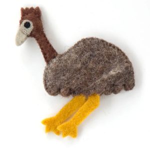 Emu finger puppet