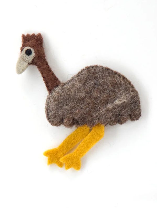 Emu finger puppet