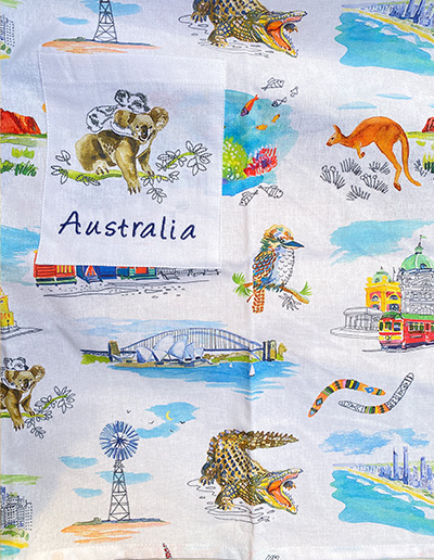 Australian Icons Apron fabric