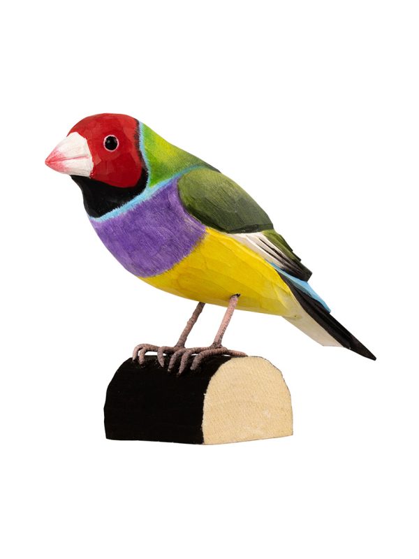 Wildlife Garden Hand Carved Decobird Gouldian Finch