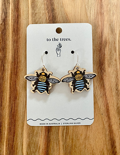 Blue Banded Bee earrings