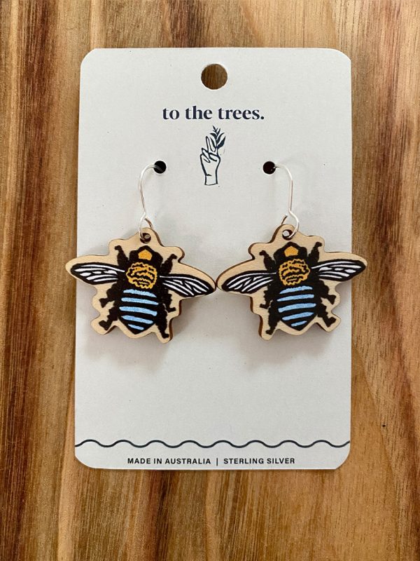 Blue Banded Bee earrings