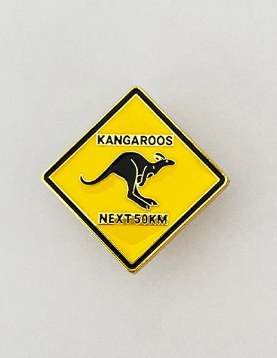 Kangaroo Road Sign Pin