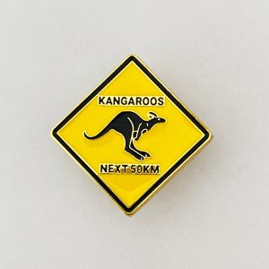 Kangaroo Road Sign Pin