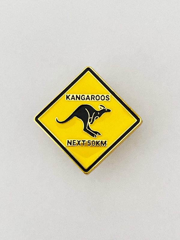 Kangaroo Road Sign Pin