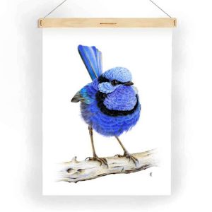 Blue wren tea towel