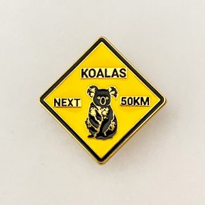 Koala road sign pin