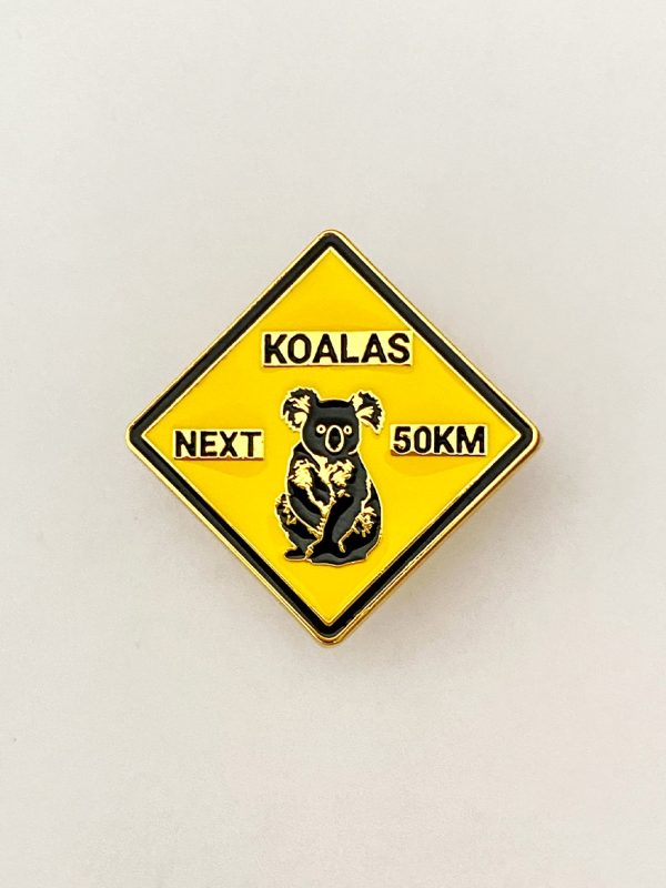 Koala road sign pin