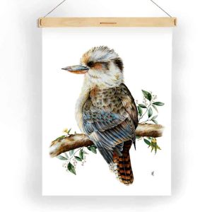 Kookaburra tea towel hanging