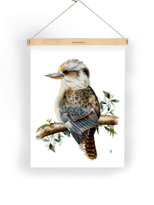 Kookaburra tea towel hanging