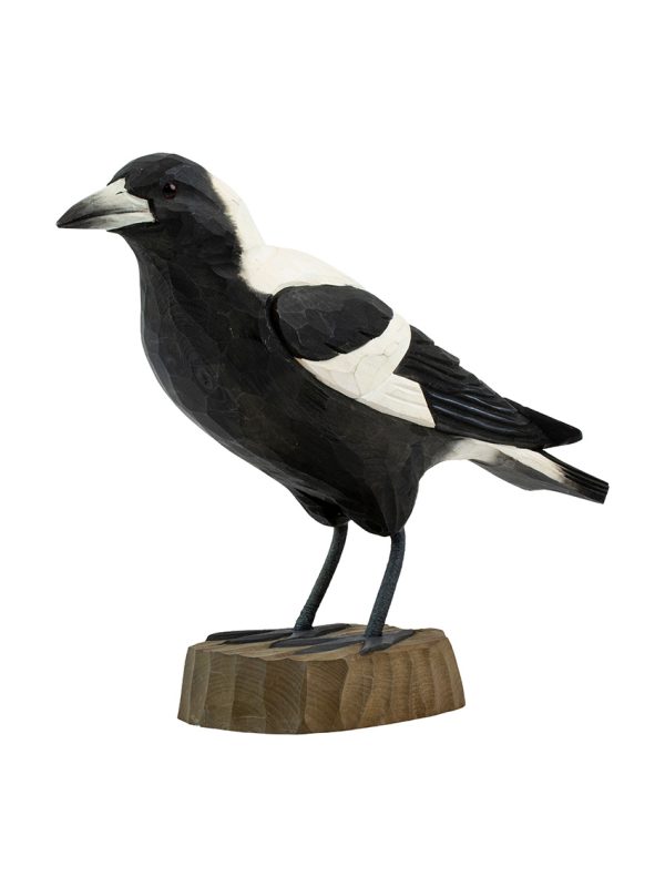 Magpie Deco bird wooden sculpture