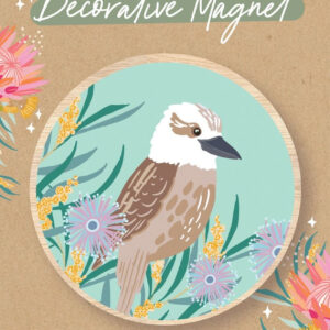 Kookaburra Pastel Wooden Magnet - Aero Images