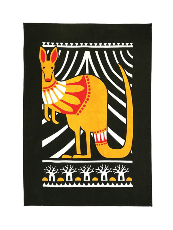Scandi Kangaroo design tea towel