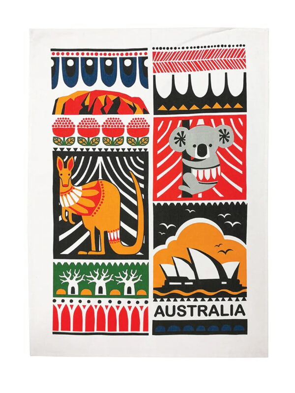 Scandi Australia design tea towel