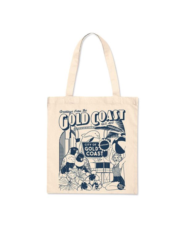 Gold Coast Tote Navy print