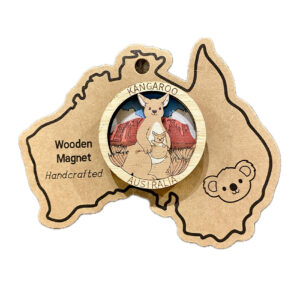 Kangaroo 3D wooden magnet